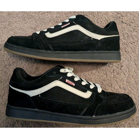 Vintage Y2k Vans Calhoun Chunky Black Leather Skate Skateboarding Shoes Men's 10 - Picture 1 of 6